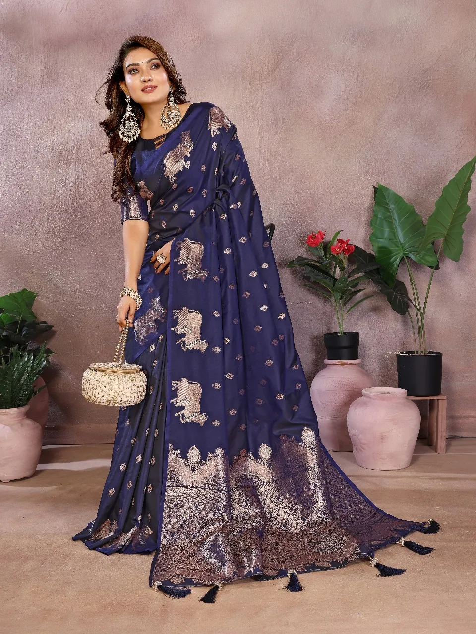 Buy Summer Special Pure Banarasi Silk Premium Saree in Surat - Reseller Bazzar